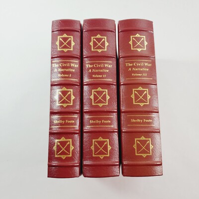 The Civil War A Narrative 3 Volume Set Signed by Shelby Foote Easton Press 1991-image