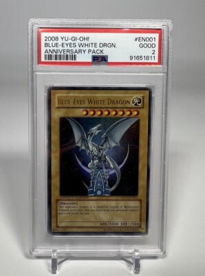 Yugioh Blue Eyes White Dragon Anniversary Pack YAP1-EN001 PSA 2 Limited Ed-image