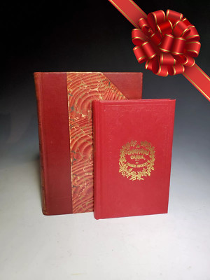 Christmas Carol and Stories antique leather + facsimile Xmas GIFT set (2 Books)-image