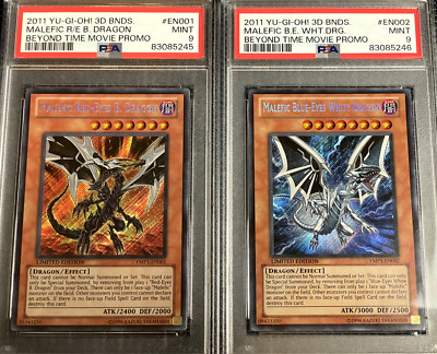 Malefic Red eyes black dragon Malefic Blue eyes white dragon PSA 9 Yugioh-image