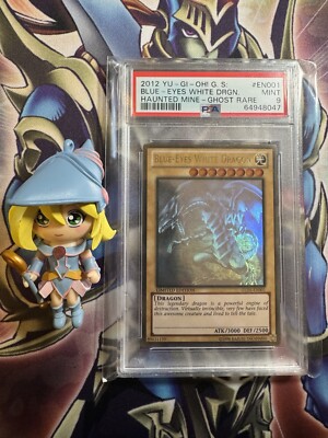 1 X Yu-Gi-Oh! Blue Eyes White Dragon GLD5-EN001 Ghost Rare 1ST EDITION PSA 9!-image