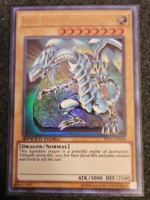 Blue-Eyes White Dragon Ultra Rare STP1-EN004 Near-Mint Speed Duel-image