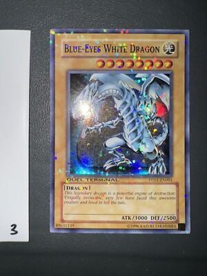 Blue-Eyes White Dragon DT01-EN001 Duel Terminal Super Parallel Rare Yugioh-image