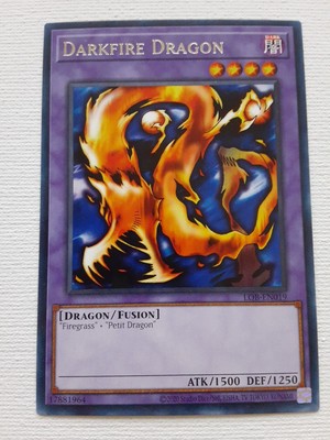 Yu-gi-oh Darkfire Dragon LOB-019 Rare Legend of Blue Eyes White Dragon Unlimited-image