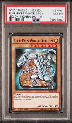 2016 YU-GI-OH! LEGEND DECK II #ENK01 BLUE-EYES WHITE DRAGON PSA 8-image