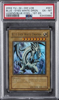 2002 YU-GI-OH! LOB-LEGEND OF BLUE EYES WHITE DRAGON BLUE-EYES WHITE DRAGON PSA 6-image