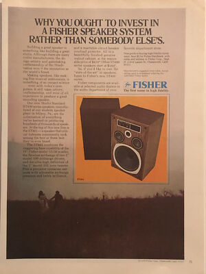 1978 Fisher Studio Speaker System PRINT AD First In High Fidelity VTG 1970s-image
