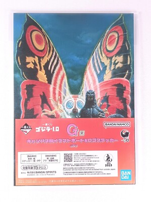 Mothra VS Godzilla Canvas Style illustration Board & Logo Sticker F/S-image