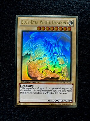 🔥YUGIOH • BLUE-EYES WHITE DRAGON • GHOST RARE • GLD5-EN001 • MISPRINT • VLP🔥-image
