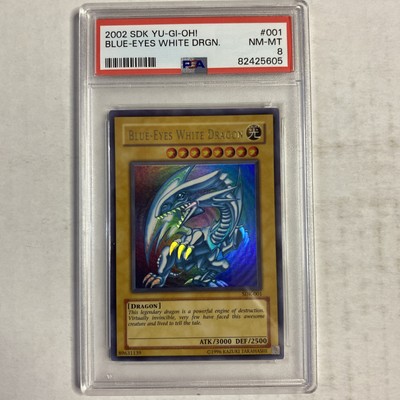 2002 Blue-Eyes White Dragon SDK-001 Unlimited Edition Ultra Rare PSA 8 AE-image