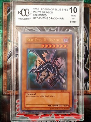 Yugioh! Red-Eyes B. Dragon - LOB-070 - Rare BCCG Beckett Graded Mint 10-image