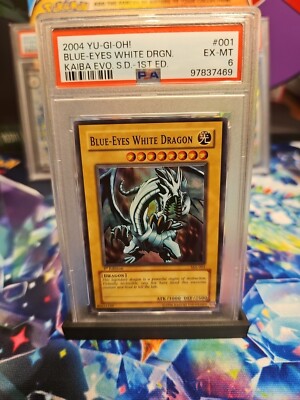 YU-GI-OH! Blue-Eyes White Dragon SKE-001 1st Edition PSA 6-image