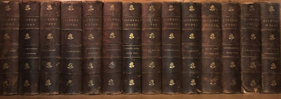 LEATHER Set; CHARLES DICKENS WORKS! Antiquarian Victorian Era 13 Volumes Only-image