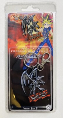 Yugioh ! Collectible Trading Pin & Key Tag Chain Red Eyes Black Dragon 2002-image