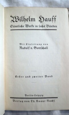 Rudolf Gottschall Wilhelm Hauff 1st First Edition 2 x Vol. Set Full Calf Binding-image