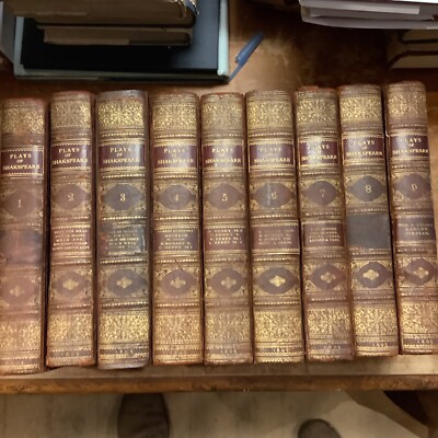 The Plays Of Shakespeare Leather Bound Set 1805 London -image