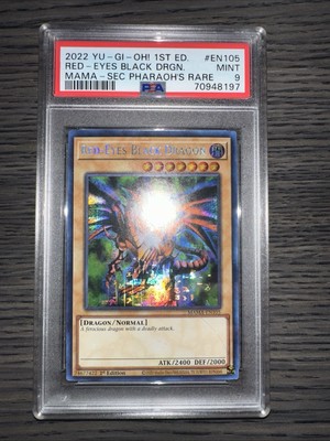 2022 Yu-Gi-Oh! Red-Eyes Black Dragon MAMA-EN105 Secret Pharaoh Rare PSA 9-image