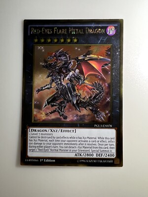 Yugioh! Red-Eyes Flare Metal Dragon - PGL3-EN078 - Gold Rare 1st Edition NM-image