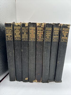Edition De Luxe The Works Of Robert Louis Stevenson 1908 Incomplete Set 8 Books-image
