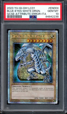 2023 Yu-Gi-Oh! LC Qtr Rare Attribute Error-Italian Blue-Eyes White Dragon PSA 10-image