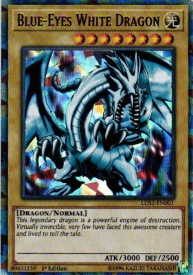 BLUE EYES WHITE DRAGON HOLO YuGiOh YU GI OH Custom Anime Collectible Card-image