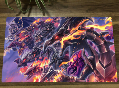 Ygomat Playmat Red-Eyes Black Dragon TCG CCG Mat Trading Card Game Mat Zones-image