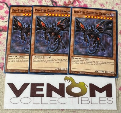 3x (M/NM) - Red-Eyes Darkness Dragon - LDS1-EN003 - Common - 1st Edition YuGiOh-image