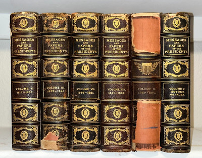 Messages and Papers of the Presidents 6 Volumes Antique 1905 Leather Partial Set-image