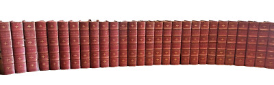 CHARLES DICKEN AUTOGRAPH SET HALF LEATHER 1900 CHAPMAN HALL 30 VOLUMES WORKS-image