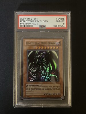 Yu-Gi-Oh 2007 Red-Eyes Black Metal Dragon PSA 8 NM-MINT PP01-EN015 Super Rare!-image