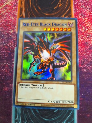 Yu-Gi-Oh! Red-Eyes Black Dragon LDS1-EN001 Blue Ultra Rare 1st Edition NM-image