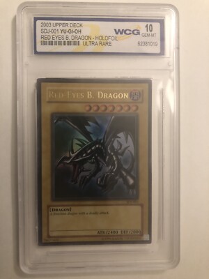 2003 Yu-Gi-Oh! SDJ 1st Edition Red-Eyes Black Dragon SDJ-001 WCG 10 Mint-image
