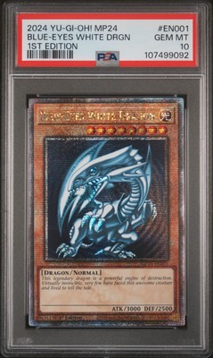 2024 YU-GI-OH! MP24-25TH ANV TIN: DUELING MIRRORS BLUE-EYES WHITE DRAGON PSA 10-image