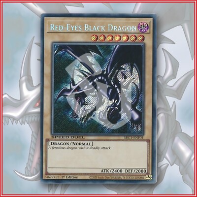YuGiOh Red-Eyes Black Dragon SBC1-ENF01 Secret Rare 1st Edition-image