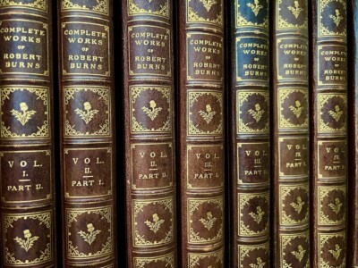 12 Vol Set Complete Works of Robert Burns 1896 Full Leather Fine Binding Rare-image