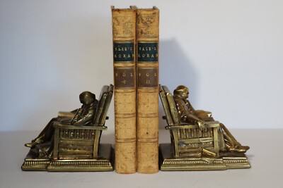 1836 Leather Book Set KORAN THE ALCORN OF MOHAMMED George Sale ISAAC ADAMS OWNED-image