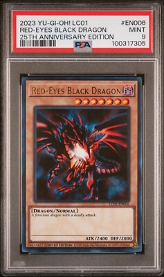 2023 YU-GI-Oh! Red Eyes Black Dragon LC01-EN006 25th PSA 9-image