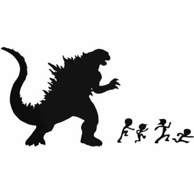 Vinyl Decal- Godzilla Stick Family (Pick Size & Color) Car Truck Fits Sticker-image