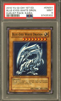 Yu-Gi-Oh Duelist Pack: Kaiba 1st Edition Blue-Eyes White Dragon DPKB-EN001 PSA 9-image