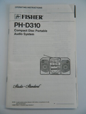Fisher PH-D310 Operating Instructions for Cmpact Disc Portable Audio System-image