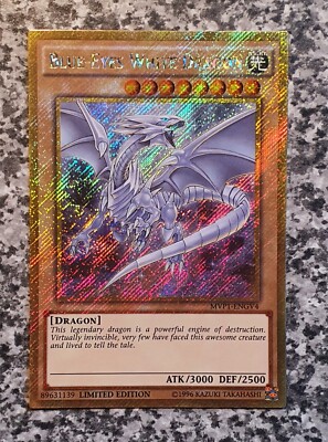 Yugioh Blue Eyes White Dragon MVP1-ENGV4 Limited Edition Gold Secret Rare NM-image
