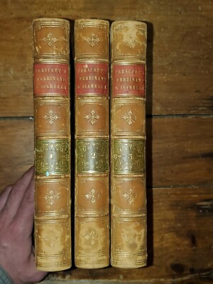 History of the Reign of Ferdinand & Isabella by William H. Prescott 1852 3 V Set-image