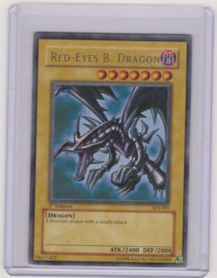 NRMT-MT Yu-Gi-Oh 1st Edition Red-Eyes B. Dragon Ultra Rare Holo # SDJ-001-image