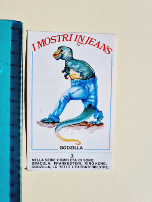 VINTAGE 80s ORIGINAL 80S GODZILLA JEANS MONSTER STICKER STICKER STICKER-image