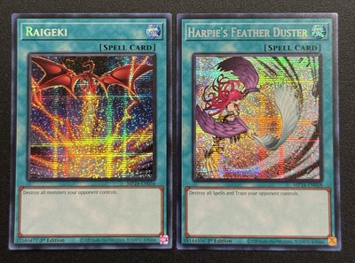 2024 YUGIOH MP24 1ST ED SECRET RARE RAIGEKI & HARPIES FEATHER DUSTER ALT ART NM-image