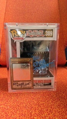 YUGIOH! Blue Eyes White Dragon Funko Pop/Card Both Signed By Kaiba Voice Actor-image