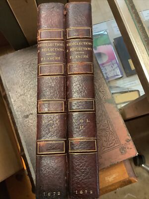 Two Volume Leatherbound Set by Planche Recollections and Reflections 1872-image