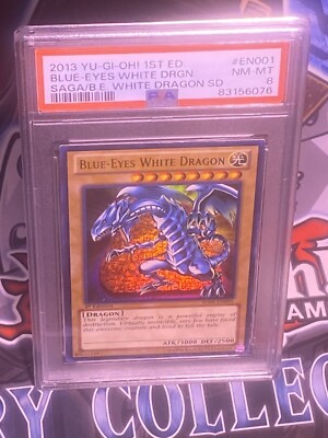 2013 YU-GI-OH! 1ST EDITION BLUE EYES WHITE DRAGON SDBE-EN001 PSA 8 NM-MT-image