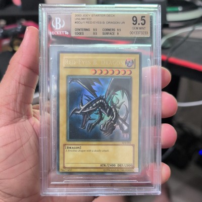 Yugioh BGS 9 MINT Red Eyes Black Dragon UR SDJ-001 PSA 9-image