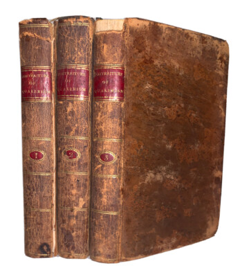 1806, 1st, CLARKSON, PORTRAITURE OF QUAKERISM, SOCIETY OF FRIENDS, 3 VOL SET-image
